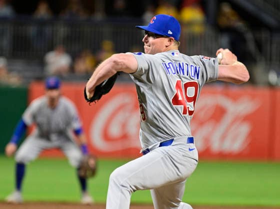 Chicago Cubs pitcher Trent Thornton (49) throws in the ninth inning closing out the Cubs 7-2 win against the Pittsburgh Pirates at PNC Park on Thursday, May 28, 2026 in Pittsburgh.  PIT2026052833 ArchiexCarpenter