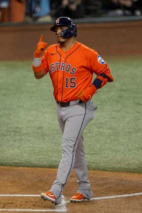 May 28, 2026, Arlington, Texas, USA: Houston Astros third baseman ISAAC PAREDES (15) celebrates his two run homerun during a MLB, Baseball Herren, USA game between the Houston Astros and Texas Rangers at Globe Life Field. Houston wins 5-1. Arlington USA - ZUMAf180 20260528_zsp_f180_002 Copyright: xMarkxFannx