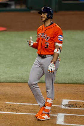 May 28, 2026, Arlington, Texas, USA: Houston Astros shortstop JEREMY PENA (3) celebrates after hitting a home run during a MLB, Baseball Herren, USA game between the Houston Astros and Texas Rangers at Globe Life Field. Houston wins 5-1. Arlington USA - ZUMAf180 20260528_zsp_f180_025 Copyright: xMarkxFannx