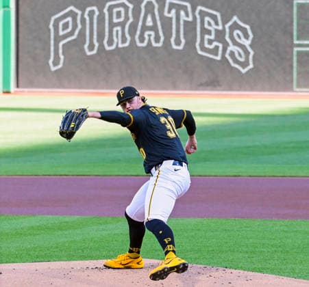 Pittsburgh Pirates pitcher Paul Skenes (30) starts against the Chicago Cubs at PNC Park on Thursday, May 28, 2026 in Pittsburgh.  PIT2026052801 ArchiexCarpenter