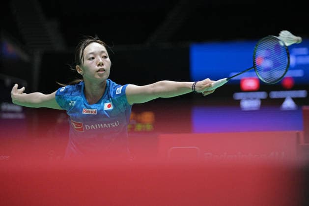 (260529) -- SINGAPORE, May 29, 2026 -- Akechi Hina hits a return during women s singles round of 16 match between Chen Yufei of China and Akechi Hina of Japan at the Singapore Badminton Open 2026 in Singapore on May 28, 2026. (Photo by Xinhua) (SP)SINGAPORE-BADMINTON-SINGAPORE OPEN-WOMEN S SINGLES ThenxChihxWey 