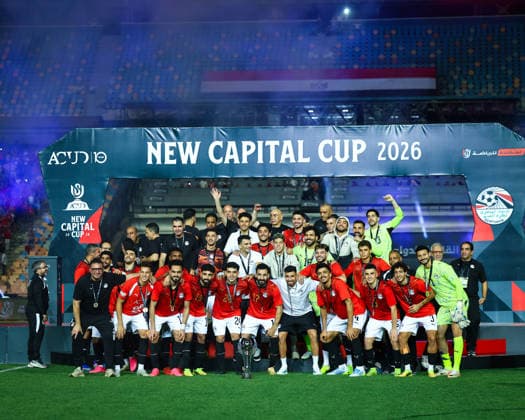Egypt vs Russia New Capital Cup Egypt players celebrates with the trophy after winning the International Friendly, Länderspiel, Nationalmannschaft match (New Capital Cup) between Egypt and Russia at Cairo International Stadium, Cairo, Egypt Cairo Cairo EGYPT Copyright: xMohamedxTageldinx