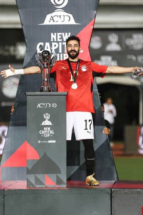 Egypt V Russia - Friendly International Mohaned Lasheen holds the gold medal after the International Friendly, Länderspiel, Nationalmannschaft match (New Capital Cup) between Egypt and Russia at Cairo International Stadium in Cairo, Egypt. cairo Egypt  Copyright: xZiadxAhmedx originalFilename:abdellelah-notitle260528_npyxs.jpg