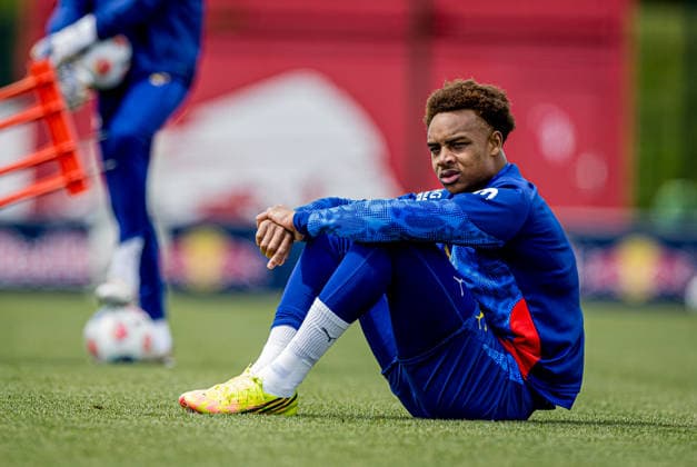 Leipzigs Assan Ouedraogo at training Public training RB Leipzig on May 14, 2026 Red Bull Academy, Leipzig Training RB Leipzig