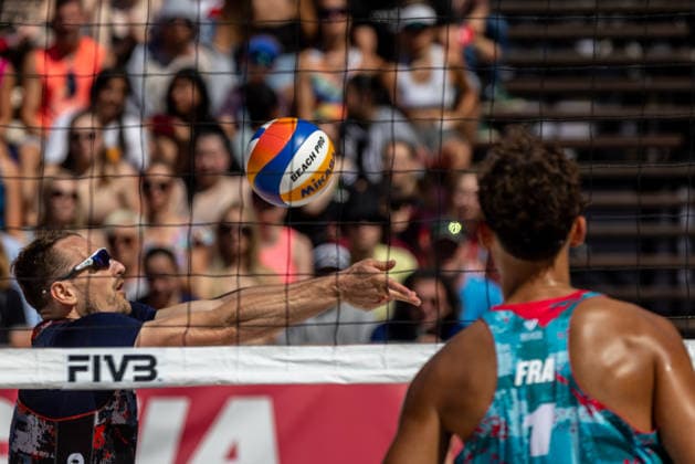L-R Ondrej Perusic (CZE) during the match Jiri Sedlak and Ondrej Perusic from Czech Republic vs Teo Rotar and Arnaud Gauthier-Rat from France at the Pro Tour, Beach volleyball, Beachvolleyball tournament of Elite category, Ostrava, Czech Republic, May 29, 2026. (CTKxPhoto VladimirxPrycek) CTKPhotoP2026052902889  CTKPhotoP2026052902889