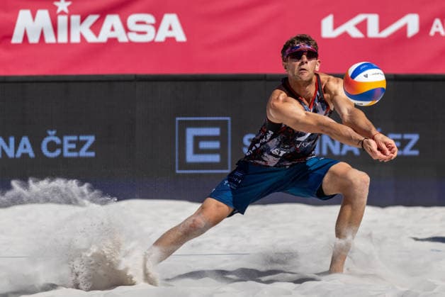 Jiri Sedlak (CZE) during the match Jiri Sedlak and Ondrej Perusic from Czech Republic vs Teo Rotar and Arnaud Gauthier-Rat from France at the Pro Tour, Beach volleyball, Beachvolleyball tournament of Elite category, Ostrava, Czech Republic, May 29, 2026. (CTKxPhoto VladimirxPrycek) CTKPhotoP2026052902888  CTKPhotoP2026052902888