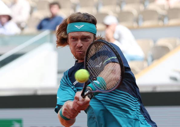 May 29, 2026, Paris, Ile De France, France: ANDREY RUBLEV during the match against N. Borges of Portugal in the third round of tennis tournament Roland Garros, Paris, France. Paris France - ZUMAc278 20260529_zsp_c278_009 Copyright: xMarcinxCholewinskix