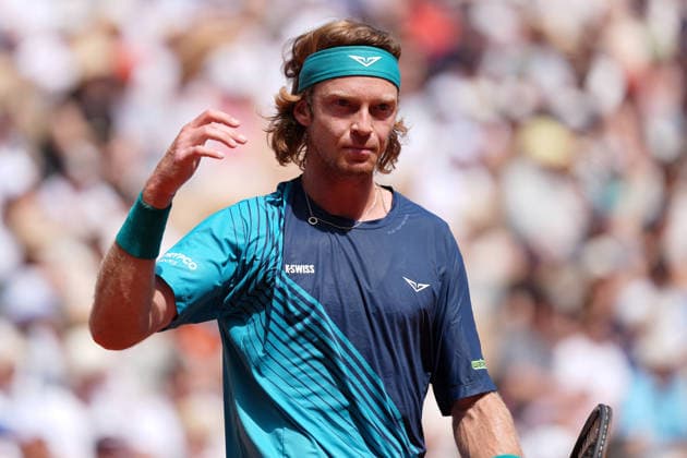 2026-05-29 2026 French Open - Day Six PARIS, FRANCE - MAY 29: Andrey Rublev of Russia during Day Six of the 2026 French Open at Roland Garros on May 29, 2026 in Paris, France. (Photo by Marleen Fouchier BSR Agency) Paris France Content not available for redistribution in The Netherlands directly or indirectly through any third parties. Copyright: xBSRxAgencyx