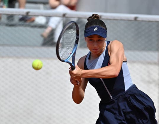 2026 French Open, Roland-Garros - Day 6 PARIS, FRANCE - MAY 29: Zeynep Sonmez of Turkiye in action during the women s doubles second round match on day six of the 2026 French Open at Roland Garros in Paris, France on May 29, 2026. Mustafa Yalcin Anadolu Paris France. Editorial use only. Please get in touch for any other usage.  Copyright: x2026xAnadoluxMustafaxYalcinx