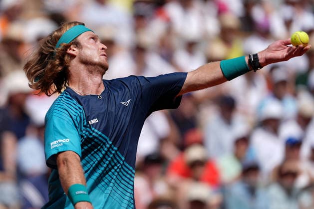2026-05-29 2026 French Open - Day Six PARIS, FRANCE - MAY 29: Andrey Rublev of Russia during Day Six of the 2026 French Open at Roland Garros on May 29, 2026 in Paris, France. (Photo by Marleen Fouchier BSR Agency) Paris France Content not available for redistribution in The Netherlands directly or indirectly through any third parties. Copyright: xBSRxAgencyx