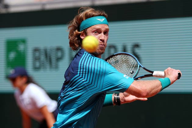 2026-05-29 2026 French Open - Day Six PARIS, FRANCE - MAY 29: Andrey Rublev of Russia during Day Six of the 2026 French Open at Roland Garros on May 29, 2026 in Paris, France. (Photo by Marleen Fouchier BSR Agency) Paris France Content not available for redistribution in The Netherlands directly or indirectly through any third parties. Copyright: xBSRxAgencyx