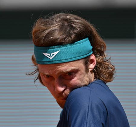 2026 French Open, Roland-Garros - Day 6 PARIS, FRANCE - MAY 29: Andrey Rublev competes with Nuno Borges (not seen) of Portugal during their Men s Singles third round match on Day Six of the 2026 French Open at Roland Garros in Paris, France on May 29, 2026. Mustafa Yalcin Anadolu Paris France. Editorial use only. Please get in touch for any other usage.  Copyright: x2026xAnadoluxMustafaxYalcinx