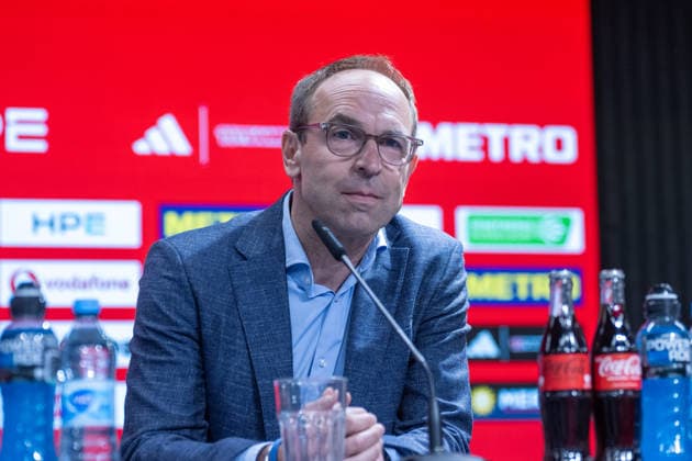 Alexander Jobst Fortuna Duesseldorf, Chairman of the Board has taken his seat at the press conference Press conference Fortuna Duesseldorf, presentation of the new sports director, 3 Liga, football, season 2026 2027, 28 05 2026 Press conference Fortuna Duesseldorf, 3 Liga, season 2025 2026, 29 05 2026 Duesseldorf Copyright: xEibner-Pressefoto ThomasxHaeslerx EP_THR
