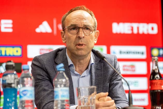 Alexander Jobst Fortuna Duesseldorf, CEO comments at the press conference on the questions of the journalists Press conference Fortuna Duesseldorf, presentation of the new sports director, 3 Liga, football, season 2026 2027, 28 05 2026 Press conference Fortuna Duesseldorf, 3 Liga, season 2025 2026, 29 05 2026 Duesseldorf Copyright: xEibner-Pressefoto ThomasxHaeslerx EP_THR