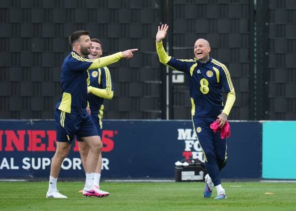 Grant Handley and Lyndon Dykes of Scotland Scotland Team Training, Football, Hampden Park, Glasgow, Scotland, UK - 29 May 2026Glasgow Hampden Park United Kingdom EDITORIAL USE ONLY No use with unauthorised audio, video, data, fixture lists, club league logos or live services. Online in-match use limited to 120 images, no video emulation. No use in betting, games or single club league player publications.  Copyright: xStuartxWallace Shutterstockx 16902976i