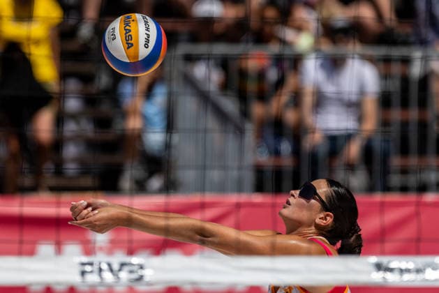 Sofia Izuzquiza Corulla (ESP) during the match Marketa Svozilova and Marie-Sara Stochlova from Czech Republic vs Sofia Izuzquiza Corulla and Tania Moreno Matveeva from Spain at the Pro Tour, Beach volleyball, Beachvolleyball tournament of Elite category, Ostrava, Czech Republic, May 29, 2026. (CTKxPhoto VladimirxPrycek) CTKPhotoP2026052903981  CTKPhotoP2026052903981