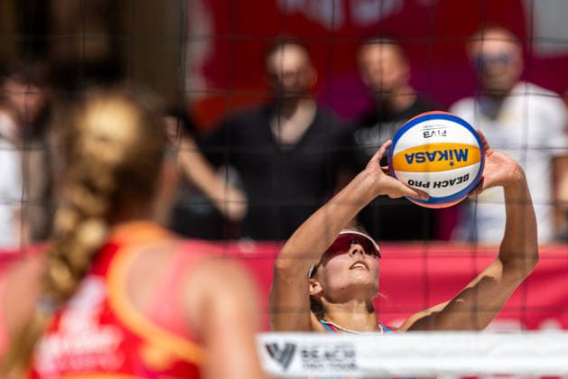Veronika Kleiblova (CZE) during the match Valerie Dvornikova and Veronika Kleiblova from Czech Republic vs Piper Ferch and Teegan Van Gunst from USA at the Pro Tour, Beach volleyball, Beachvolleyball tournament of Elite category, Ostrava, Czech Republic, May 29, 2026. (CTKxPhoto VladimirxPrycek) CTKPhotoP2026052904361  CTKPhotoP2026052904361