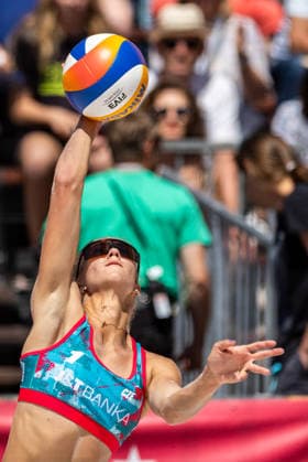 Valerie Dvornikova (CZE) during the match Valerie Dvornikova and Veronika Kleiblova from Czech Republic vs Piper Ferch and Teegan Van Gunst from USA at the Pro Tour, Beach volleyball, Beachvolleyball tournament of Elite category, Ostrava, Czech Republic, May 29, 2026. (CTKxPhoto VladimirxPrycek) CTKPhotoP2026052904364  CTKPhotoP2026052904364