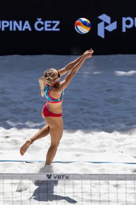 Valerie Dvornikova (CZE) during the match Valerie Dvornikova and Veronika Kleiblova from Czech Republic vs Piper Ferch and Teegan Van Gunst from USA at the Pro Tour, Beach volleyball, Beachvolleyball tournament of Elite category, Ostrava, Czech Republic, May 29, 2026. (CTKxPhoto VladimirxPrycek) CTKPhotoP2026052904431  CTKPhotoP2026052904431