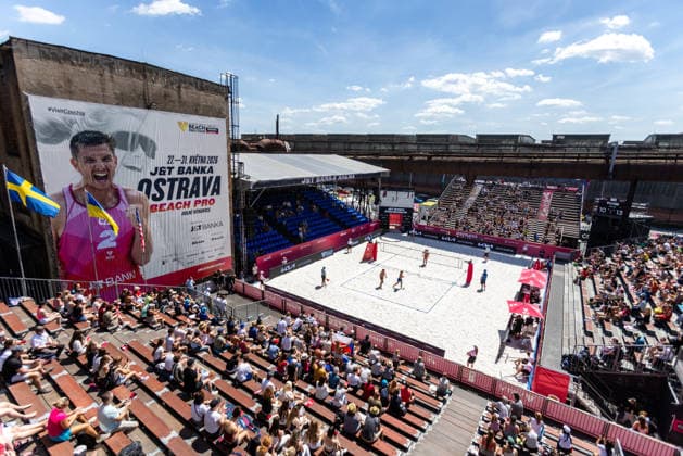 The match Valerie Dvornikova and Veronika Kleiblova from Czech Republic vs Piper Ferch and Teegan Van Gunst from USA at the Pro Tour, Beach volleyball, Beachvolleyball tournament of Elite category, Ostrava, Czech Republic, May 29, 2026. (CTKxPhoto VladimirxPrycek) CTKPhotoP2026052904433  CTKPhotoP2026052904433