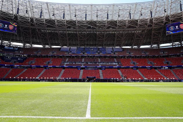 Paris Saint-Germain, Open Training Session Ground View of The Puskas ArÃ na before the open training session for Paris Saint-Germain ahead of the Champions League Cup Final at Puskas Arena Park, Budapest, Hungary on 29 May 2026. Budapest Puskas Arena Park Hungary Editorial use only , Copyright: xChrisxFoxwellx PSI-24345-0002