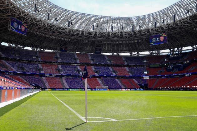 Paris Saint-Germain, Open Training Session Ground View of The Puskas ArÃ na before the open training session for Paris Saint-Germain ahead of the Champions League Cup Final at Puskas Arena Park, Budapest, Hungary on 29 May 2026. Budapest Puskas Arena Park Hungary Editorial use only , Copyright: xChrisxFoxwellx PSI-24345-0001