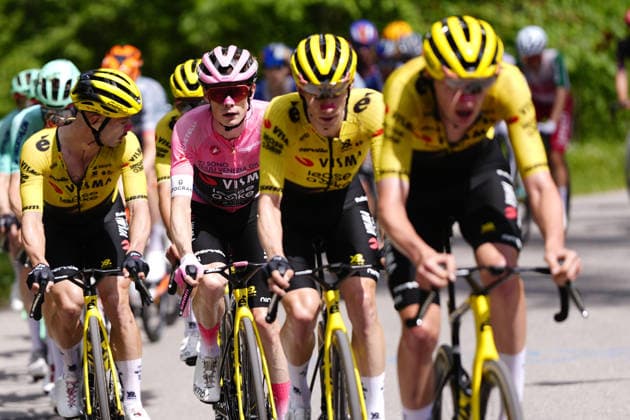 The race Denmark™s Jonas Vingegaard Hansen of Team Visma Lease A Bike during Stage 19 of the Giro d™Italia, from Feltre to Alleghe, Italy, Friday, May 29, 2026.  Copyright: xFabioxFerrari LaPressex