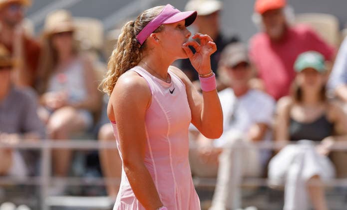 May 29, 2026, Paris, Paris, France: Mirra ANDREEVA (RUS) in action during the tennis Grand Slam of Roland Garros 2026, at Roland Garros Stadium - on May 29 2026 .Paris - France Paris France - ZUMAb253 20260529_zsp_b253_130 Copyright: xLoicxBaratouxx