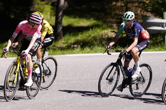 Denmark™s Jonas Vingegaard Hansen of Team Visma Lease A Bike and Austria™s Felix Gall of Decathlon CMA CGM Team during Stage 19 of the Giro d™Italia, from Feltre to Alleghe, Italy, Friday, May 29, 2026.  Copyright: xFabioxFerrari LaPressex