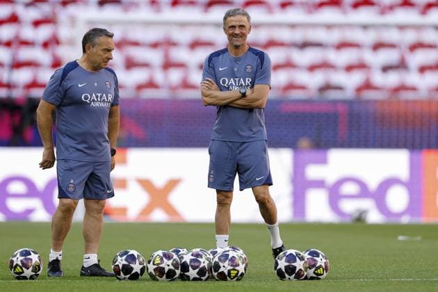 BUDAPEST - Paris Saint-Germain manager Luis Enrique during the MD-1 training session ahead of the UEFA Champions League final between Paris Saint-Germain and Arsenal FC at the Puskas Arena on 29 May 2026, Budapest, Hungary. MAURICE VAN STEEN ANP UEFA Champions League Final 2026 2025-2026 xVIxANPxSportx xMauricexvanxSteenxIVx 559600103 originalFilename: 559600103.jpg