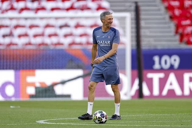 BUDAPEST - Paris Saint-Germain manager Luis Enrique during the MD-1 training session ahead of the UEFA Champions League final between Paris Saint-Germain and Arsenal FC at the Puskas Arena on 29 May 2026, Budapest, Hungary. MAURICE VAN STEEN ANP UEFA Champions League Final 2026 2025-2026 xVIxANPxSportx xMauricexvanxSteenxIVx 559600507 originalFilename: 559600507.jpg