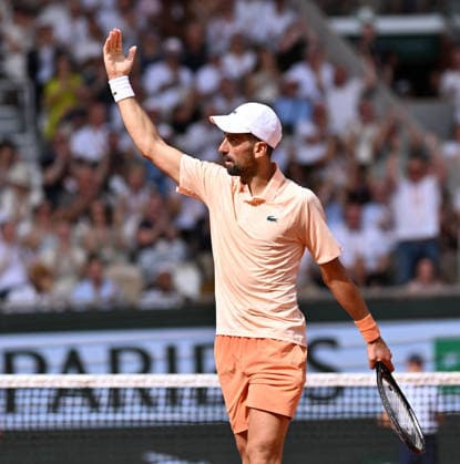2026 French Open, Roland-Garros - Day 6 PARIS, FRANCE - MAY 29: Novak Djokovic of Serbia in action against Joao Fonseca of Brazil during their Men s Singles third round match on Day Six of the 2026 French Open at Roland Garros in Paris, France on May 29, 2026. Mustafa Yalcin Anadolu Paris France. Editorial use only. Please get in touch for any other usage.  Copyright: x2026xAnadoluxMustafaxYalcinx