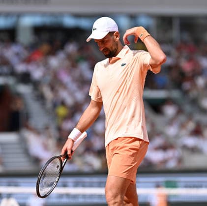 2026 French Open, Roland-Garros - Day 6 PARIS, FRANCE - MAY 29: Novak Djokovic of Serbia in action against Joao Fonseca of Brazil during their Men s Singles third round match on Day Six of the 2026 French Open at Roland Garros in Paris, France on May 29, 2026. Mustafa Yalçin Anadolu Paris France. Editorial use only. Please get in touch for any other usage.  Copyright: x2026xAnadoluxMustafaxYalcÄ±nx