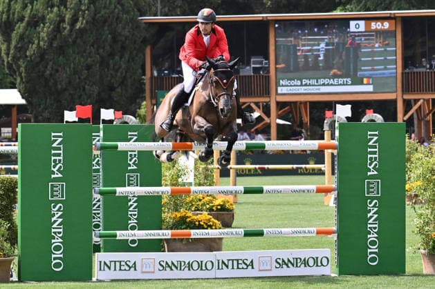 EQUITATION - International Equitation - Piazza di Siena - 93rd CSIO of Rome 2026 Photo by IPA ABACAPRESS.COM85163116 - Nicola PHILIPPAERTS (BEL) and GADGET MOUCHE during the 93rd CSIO Roma 2026 Competition No. 5 - NATIONS CUP INTESA SANPAOLO Two rounds competition - h. 160 Prize Money: 220,000 Ä on May 29, 2026 at Piazza di Siena in Rome, Italy. Rome Italy  Copyright: xIPAxSport ABACAx
