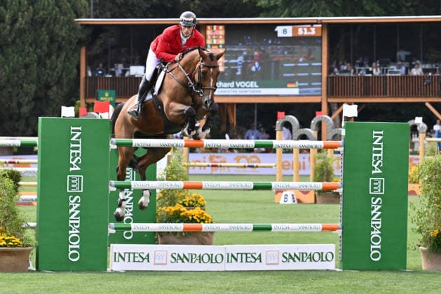 EQUITATION - International Equitation - Piazza di Siena - 93rd CSIO of Rome 2026 Photo by IPA ABACAPRESS.COM85163131 - Richard VOGEL (GER) and GANGSTER MONTDESIR during the 93rd CSIO Roma 2026 Competition No. 5 - NATIONS CUP INTESA SANPAOLO Two rounds competition - h. 160 Prize Money: 220,000 Ä on May 29, 2026 at Piazza di Siena in Rome, Italy. Rome Italy  Copyright: xIPAxSport ABACAx