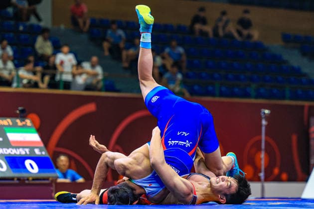 U17 Wrestling Asian Championships 71kg GR Baiel Bakytbekovich Nuraliev KGZ df Esmaeil Ebrahim Zaherdoust IRI Copyright: xAmirrezaxAliasgarix xUnitedxWorlx Kadir Caliskan United World Wr