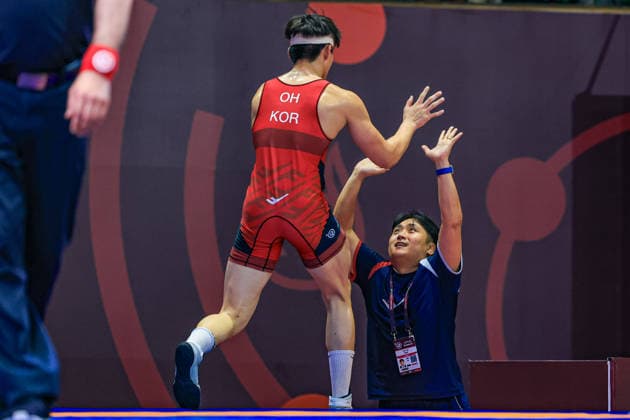 U17 Wrestling Asian Championships 71kg GR Junho Oh KOR Copyright: xAmirrezaxAliasgarix xUnitedxWorlx Kadir Caliskan United World Wr