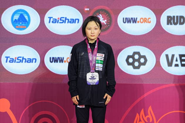 U17 Wrestling Asian Championships Podium 40kg WW Silver An Nakanishi JPN Copyright: xAmirrezaxAliasgarix xUnitedxWorlx Kadir Caliskan United World Wr