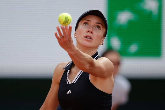 French Open Elina Svitolina UKR serve during at the 2026 Roland Garros tournament in Paris, FRANCE, on May 29 2026 Copyright: AntonioxBorga