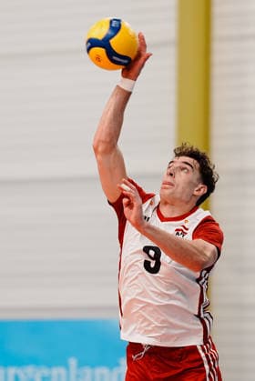 VOLLEYBALL - OEVV, AUT vs ESP, test match STEINBRUNN,AUSTRIA,29.MAY.26 - VOLLEYBALL - OEVV, Oesterreichischer Volleyball Verband, test match, Austria vs Spain. Image shows Sebastian Sablatnig (AUT).  GEPAxpictures xKevinxKada