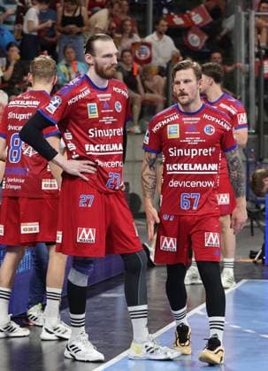 29 05 2026 Handball 1 Bundesliga DAIKIN HBL Season 2025 2026 33 Matchday HC Erlangen Metropolregion Nuremberg HCE Bergischer HC DaMa xdaxmax Antonio Metzner 27, HC Erlangen HCE Hampus Olsson 67, HC Erlangen HCE disappointed Disappointment