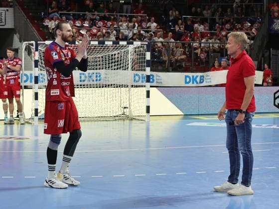 29 05 2026 Handball 1 Bundesliga DAIKIN HBL Season 2025 2026 33 Matchday HC Erlangen Metropolitan Region Nuremberg HCE Bergischer HC DaMa xdaxmax Antonio Metzner 27, HC Erlangen HCE Dr Carsten Bissel Chairman of the Supervisory Board of HC Erlangen