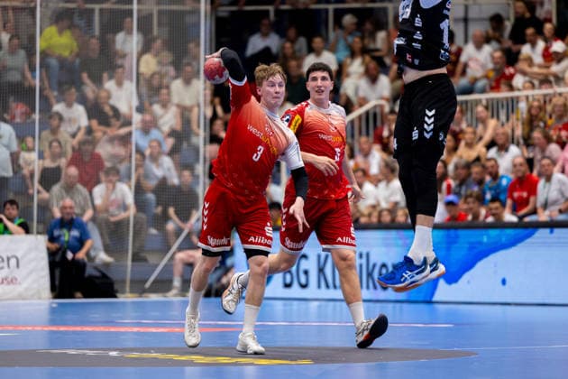 29 05 2026, 33 Matchday of the 2 Handball Bundesliga, TuSEM Essen HSG Nordhorn Lingen f l Felix Mart TuSEM Essen , Valentin Willner TuSEM Essen Essen Am Hallo NRW Germany xRHR PHOTO DEx Copyright: DennisxEwert RHR-FOTOx RHR-FOTO DE