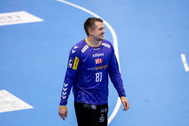 29 05 2026, 33 Matchday of 2 Handball Bundesliga, TuSEM Essen HSG Nordhorn Lingen Goalkeeper Dominik Plaue TuSEM Essen Essen Am Hallo NRW Germany xRHR PHOTO DEx Copyright: DennisxEwert RHR-FOTOx RHR-FOTO DE