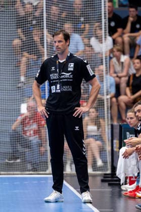 29 05 2026, 33 Matchday of 2 Handball Bundesliga, TuSEM Essen HSG Nordhorn Lingen Coach Mark Bult HSG Nordhorn Lingen Essen Am Hallo NRW Germany xRHR PHOTO DEx Copyright: DennisxEwert RHR-FOTOx RHR-FOTO DE