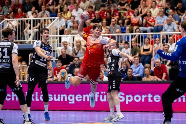 29 05 2026, 33 Matchday of the 2 Handball Bundesliga, TuSEM Essen HSG Nordhorn Lingen f l Ian Hütter HSG Nordhorn Lingen , Felix Göttler TuSEM Essen Essen Am Hallo NRW Germany xRHR PHOTO DEx Copyright: DennisxEwert RHR-FOTOx RHR-FOTO DE