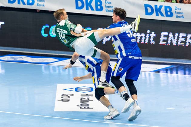 29 05 2026, GER, Handball, Men, Season 25 26, Daikin 1 Bl, 30 Matchday, ThSV Eisenach Fuechse Berlin Justin Kurch ThSV Eisenach,52 , Mathias Gidsel Fuechse Berlin 99817 Eisenach Werner Assmann Halle Am Sportp Thueringen Germany