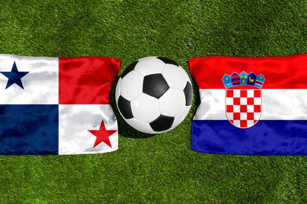 May 22, 2026: PHOTO MONTAGE, 2026 FIFA World Cup, WM, Weltmeisterschaft, Fussball National flags of Panama and Croatia with a soccer ball on a field. Stock image for the World Cup group stage match on June 24 at the 2026 FIFA World Cup *** FOTOMONTAGE, Fußball-Weltmeisterschaft 2026: Nationalflaggen von Panama und Kroatien mit Fußball auf Rasen. Symbolbild zum WM-Gruppenspiel am 24 Juni bei der FIFA Fussball-Weltmeisterschaft 2026