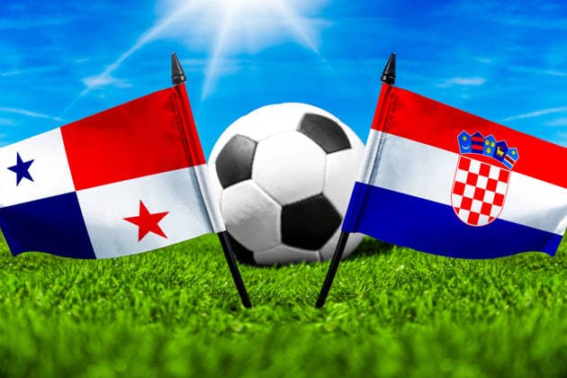 May 22, 2026: PHOTO MONTAGE, 2026 FIFA World Cup, WM, Weltmeisterschaft, Fussball National flags of Panama and Croatia with a soccer ball on a field. Stock image for the World Cup group stage match on June 24 at the 2026 FIFA World Cup *** FOTOMONTAGE, Fußball-Weltmeisterschaft 2026: Nationalflaggen von Panama und Kroatien mit Fußball auf Rasen. Symbolbild zum WM-Gruppenspiel am 24 Juni bei der FIFA Fussball-Weltmeisterschaft 2026