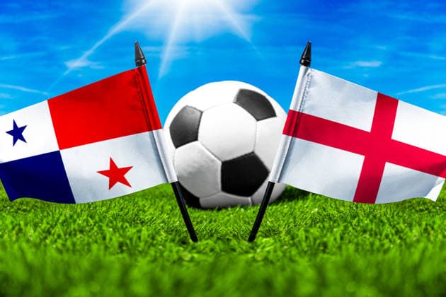 May 22, 2026: PHOTO MONTAGE, 2026 FIFA World Cup, WM, Weltmeisterschaft, Fussball National flags of Panama and England with a soccer ball on the field. Stock image for the group stage match on June 27 at the 2026 FIFA World Cup *** FOTOMONTAGE, Fußball-Weltmeisterschaft 2026: Nationalflaggen von Panama und England mit Fußball auf Rasen. Symbolbild zum WM-Gruppenspiel am 27 Juni bei der FIFA Fussball-Weltmeisterschaft 2026